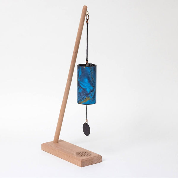 Gaiachimes Single Chime Stand Flower of Life with Zaphir Blue Moon Winter