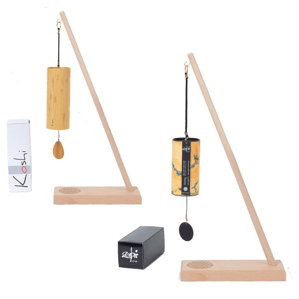 Chime Stand Single Flower of Life with Zaphir Sunray Koshi Aqua