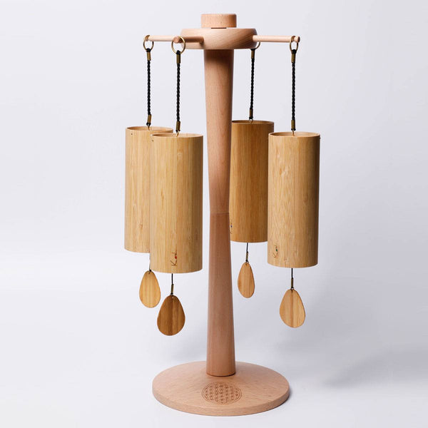 Zenmotion Stand by Gaiachimes with 4 Koshi Chimes Set