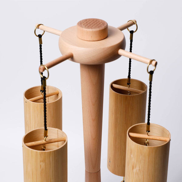 Koshi Chime Set of 4 with Zenmotion Spin Rotating Chime Stand Display