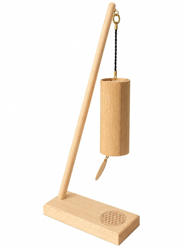 Koshi Earth Symphony Chime + Flower of Life Stand. Made in France - wind chime set with stand