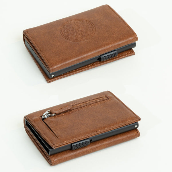 Gaiachimes Wallet Front and Back Leather Wallet Brown