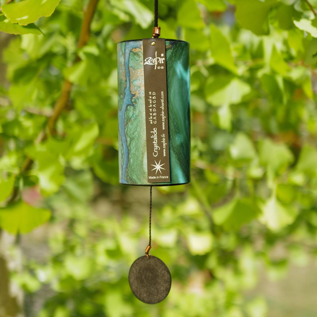 Crystalide Zaphir Chime Crystalide Spring Green – gaiachimes.co.uk