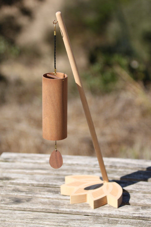 Koshi Mountain chime with brass and coconut shell clapper on the Lotus Flower stand