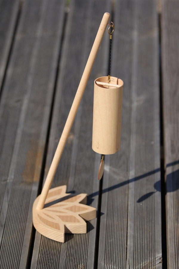 Koshi Ocean wind chime in maple on the Lotus Flower chime stand, Earth Symphony Collection