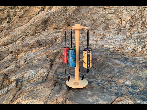 Zaphir Wind Chimes Set of 5 + Zenmotion Rotating Stand UK