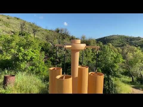 Set of 4 Koshi chimes with rotating Zenmotion Spin Stand.
