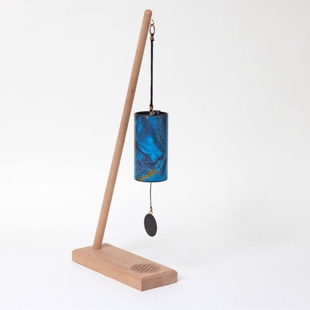 Gaiachimes Single Chime Stand Flower of Life with Zaphir Blue Moon Winter
