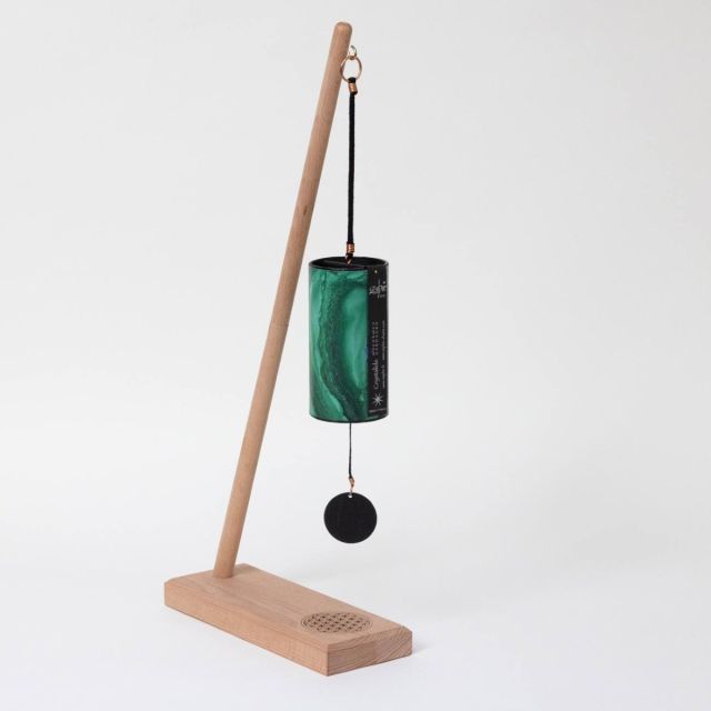 Gaiachimes Single Chime Stand Flower of Life with Zaphir Crystalide Spring